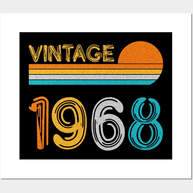 Vintage 1968 Happy 55th Birthday Retro Wall Art by myreed